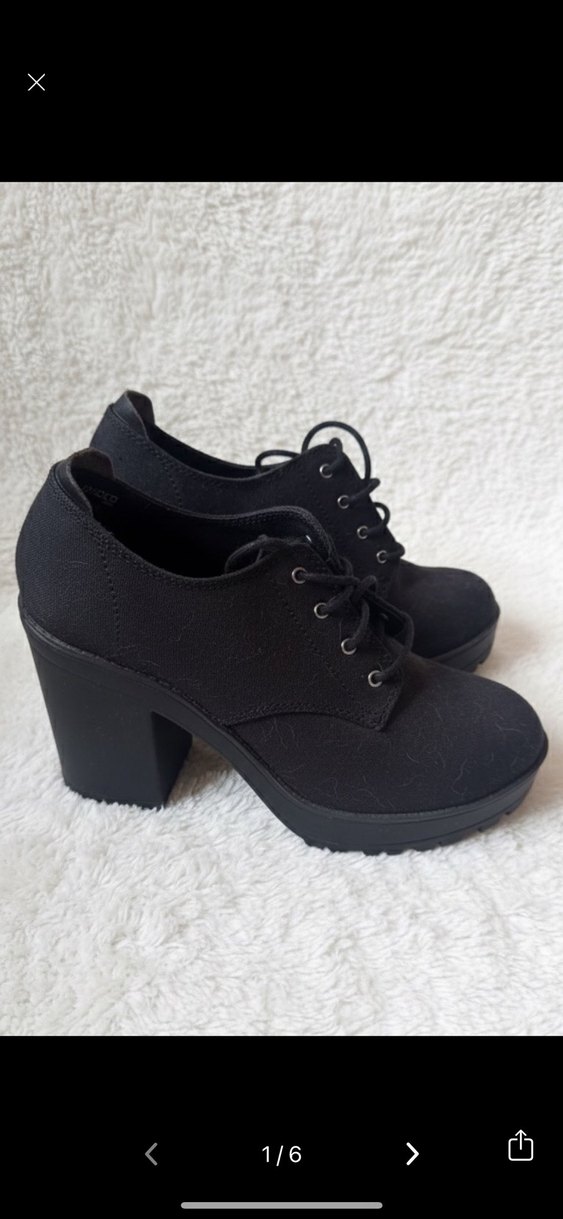 Siyah Bağcıklı Topuklu Goth Kadın Bot - Görsel 5