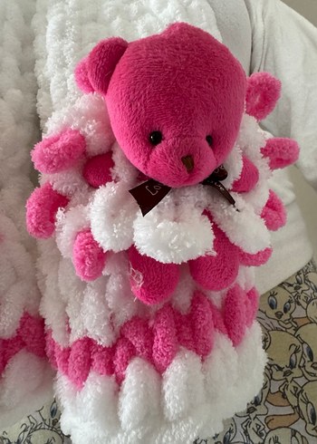 ŞEKER Pembe Beyaz Örgü ATKI (Sıfır) - Görsel 5