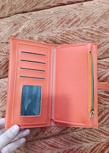 turuncu Tokalı Kadın El Cüzdanı - Görsel 3