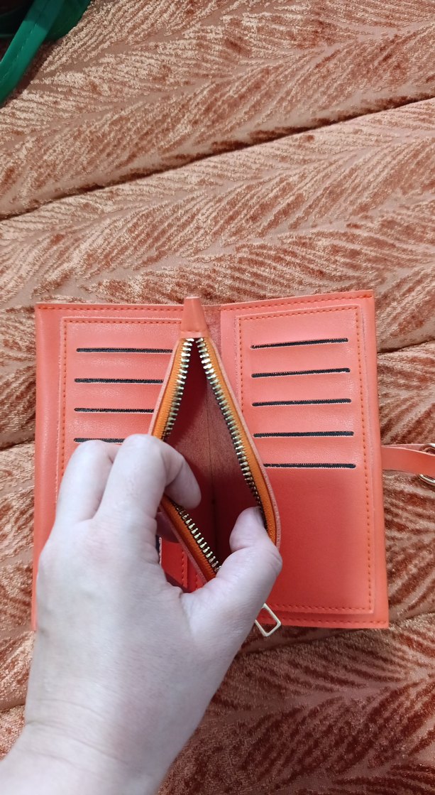 turuncu Tokalı Kadın El Cüzdanı - Görsel 5