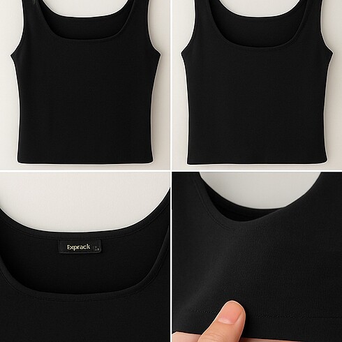 xl Beden Upgrade siyah kalın askılı bluz(Xl)