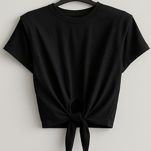 Siyah bağlamalı tshirt- vatkalı