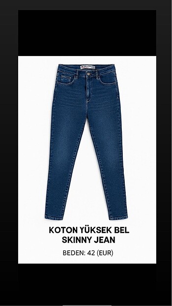 Koton Yüksek Bel Skinny Jean - W32 L32