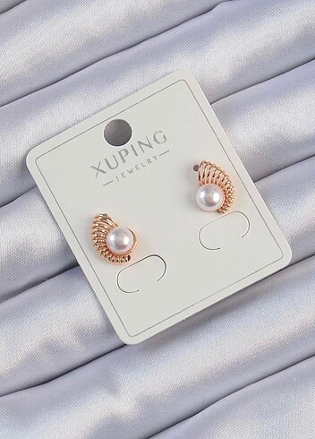 Diğer Xuping rose incili küpe