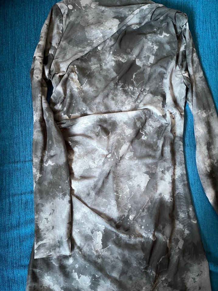 Manuka siyah-gri tül elbise - Görsel 3