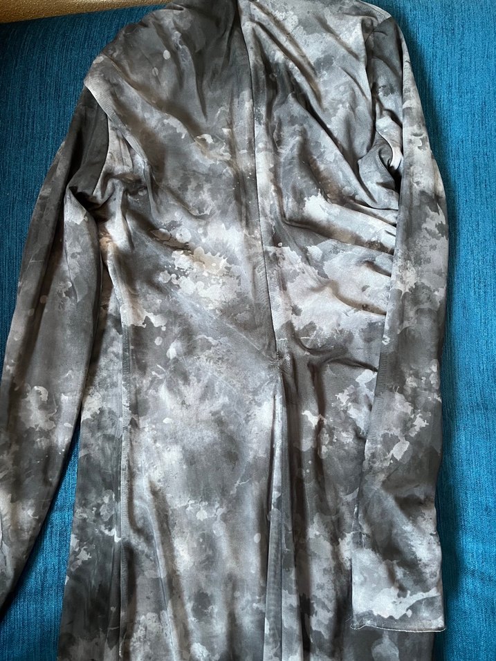 Manuka siyah-gri tül elbise - Görsel 2