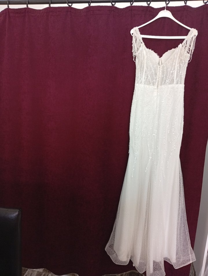 İnci Detaylı Uzun Balık Gelinlik - Görsel 2