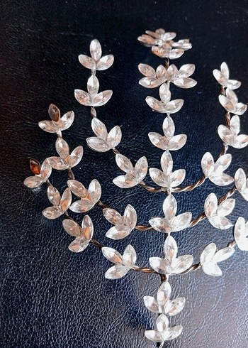 Beyaz İşlemeli Payetli Kadın saç aksesuarları - Görsel 6