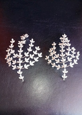 Beyaz İşlemeli Payetli Kadın saç aksesuarları - Görsel 5