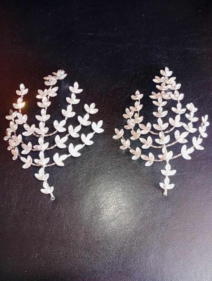 Beyaz İşlemeli Payetli Kadın saç aksesuarları - Görsel 4