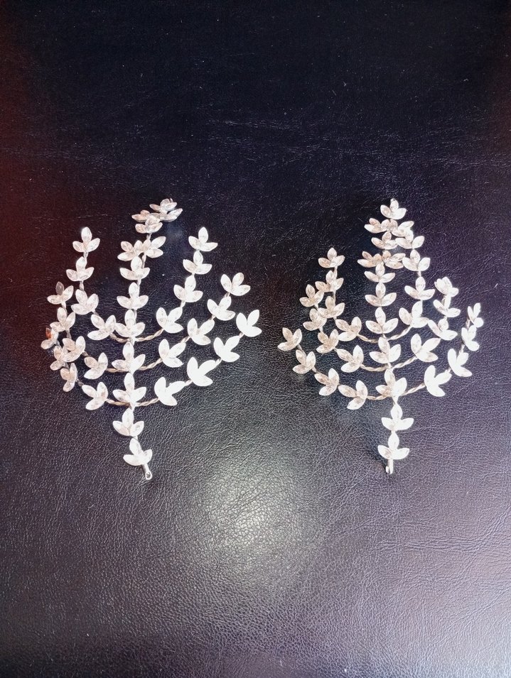 Beyaz İşlemeli Payetli Kadın saç aksesuarları - Görsel 5