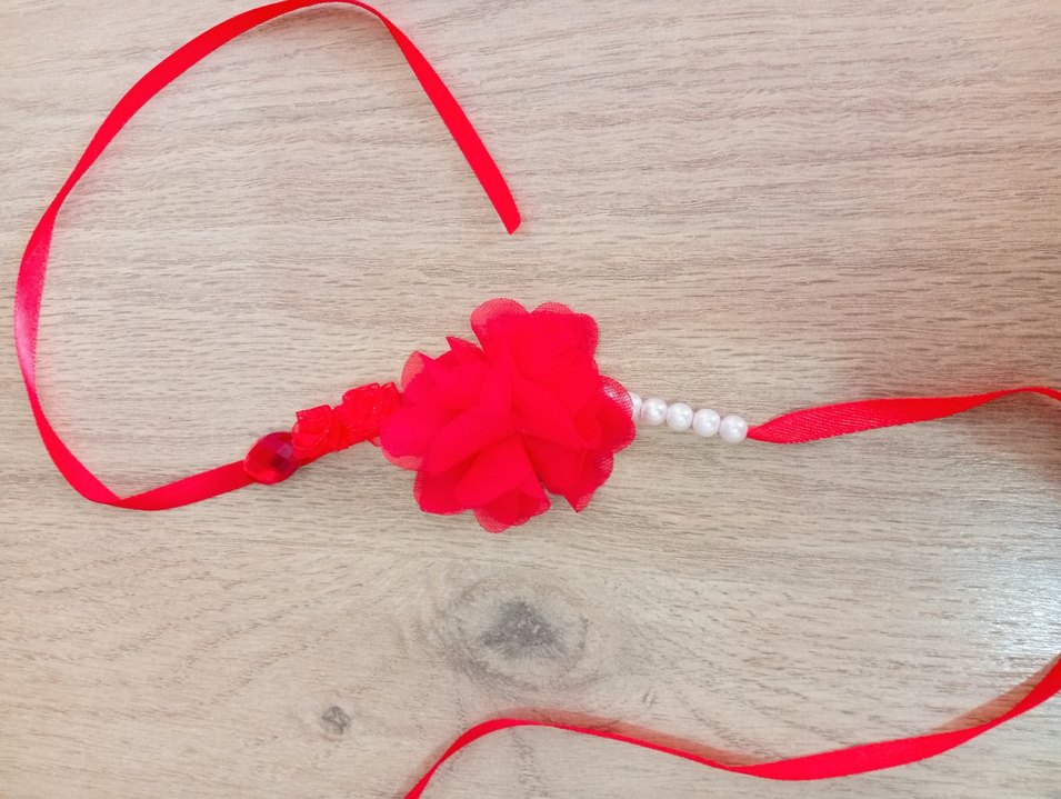 Kırmızı çiçekli kına bileklik  - Görsel 3