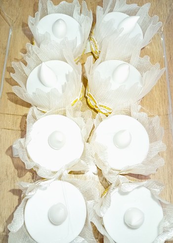 Beyaz Elastik Düğün Aksesuarları Kına mumu - Görsel 2