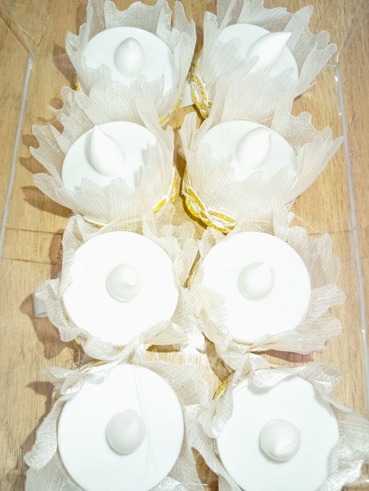 Beyaz Elastik Düğün Aksesuarları Kına mumu - Görsel 2