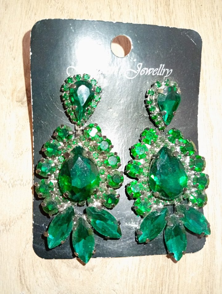 Yeşil Payetli Uzun Bohem Küpe - Görsel 2