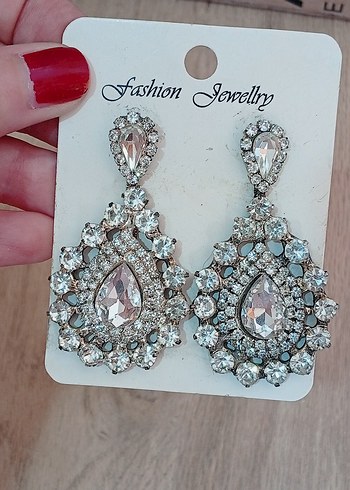 Bej Pullu Uzun Bohem Gelin Küpeleri - Görsel 2