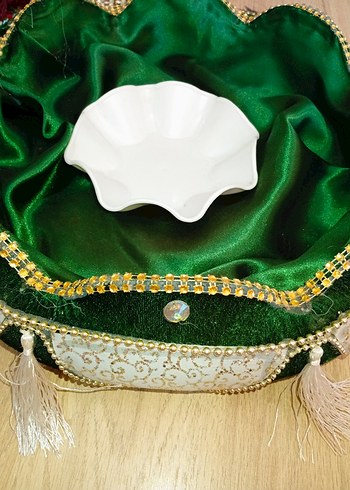 Boncuk İşlemeli Yeşil Kına Sepeti - Görsel 2