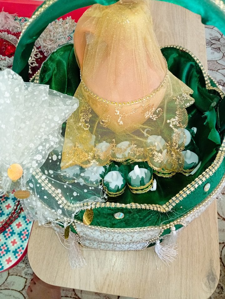 Boncuk İşlemeli Yeşil Kına Sepeti - Görsel 4