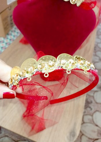 Altın Renkli Boncuklu Kadın Saç Aksesuarı Kına gecesi - Görsel 2