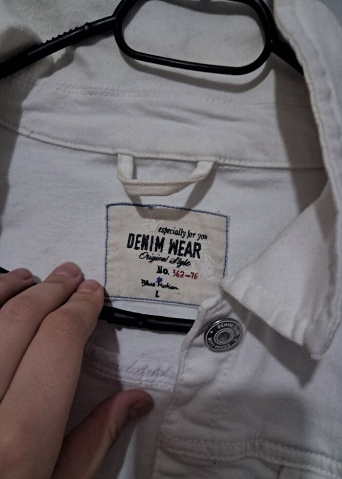 Beyaz kot ceket - Görsel 2