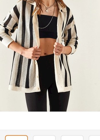 Zebra Desenli Uzun Kollu Triko Kadın Hırka