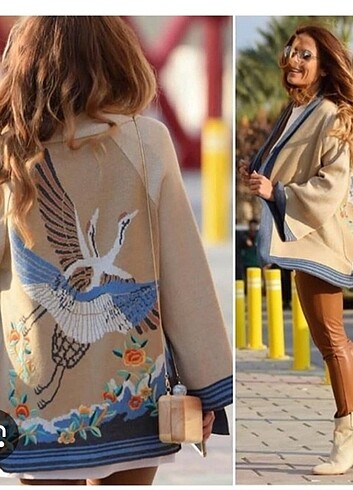 Zara Arkası Nakışlı Hirka