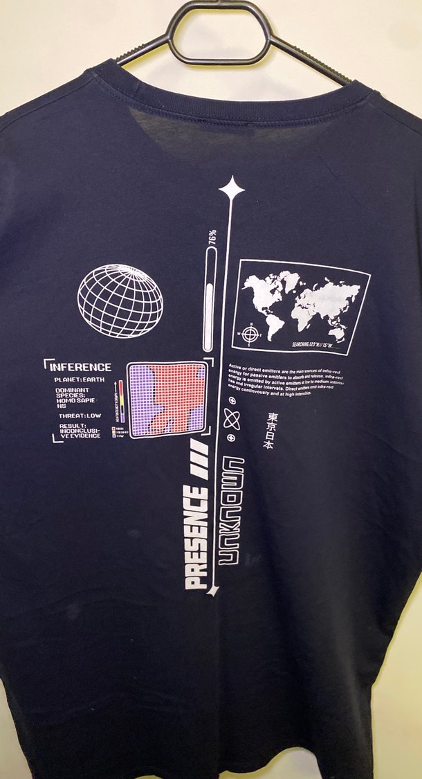 Lacivert Baskılı Oversize Tişört - Görsel 2