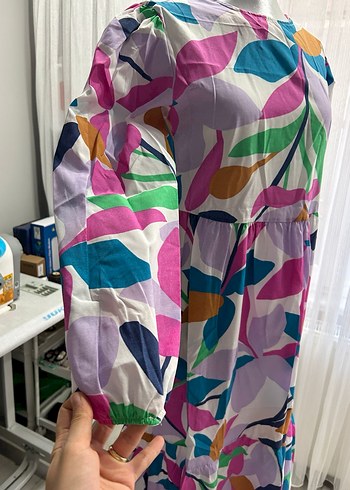 Çiçek Desenli Uzun Bohem Elbise - Görsel 3