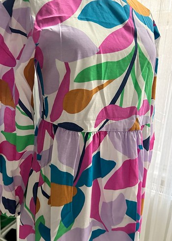 Çiçek Desenli Uzun Bohem Elbise - Görsel 4