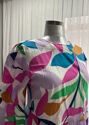 Çiçek Desenli Uzun Bohem Elbise - Görsel 2