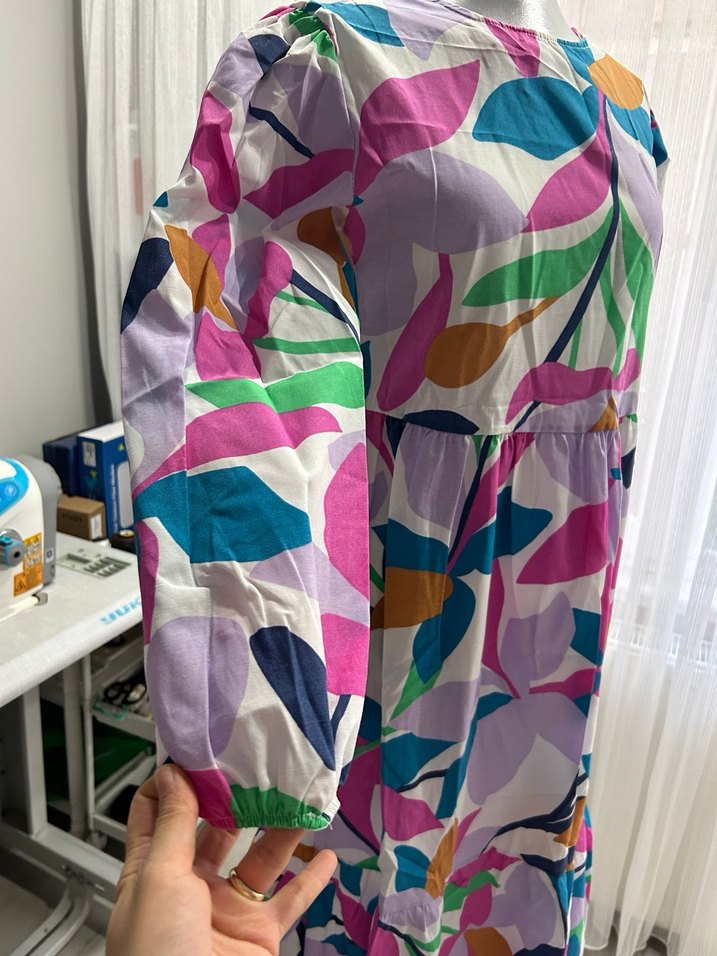 Çiçek Desenli Uzun Bohem Elbise - Görsel 3