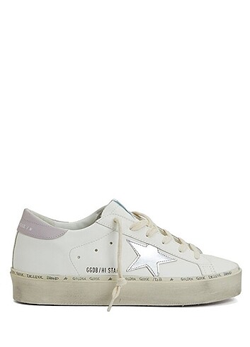 Golden Rose Golden Goose Hi-Star Beyaz Lila Kadın Deri Sneaker