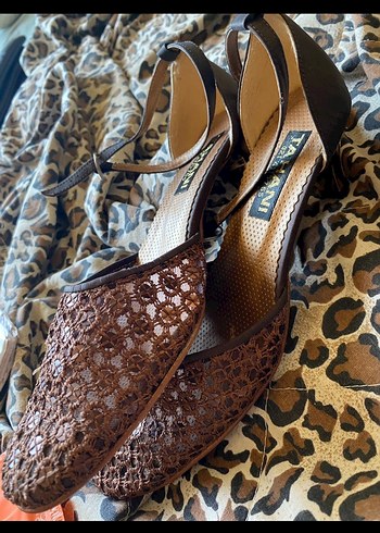 Kahverengi Tokalı Kadın Espadril Stiletto - Görsel 3