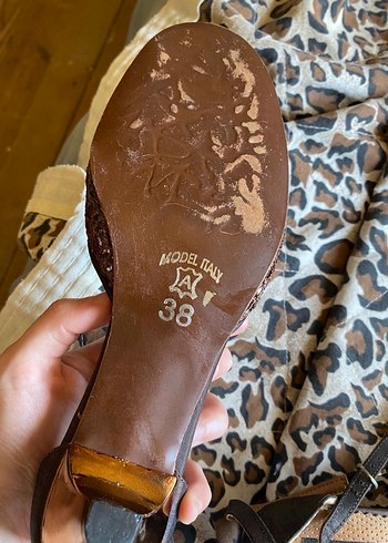 Kahverengi Tokalı Kadın Espadril Stiletto - Görsel 5
