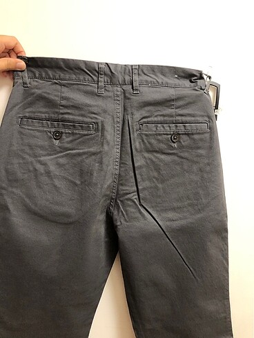 30 Beden H&M Gri Keten Pantolon