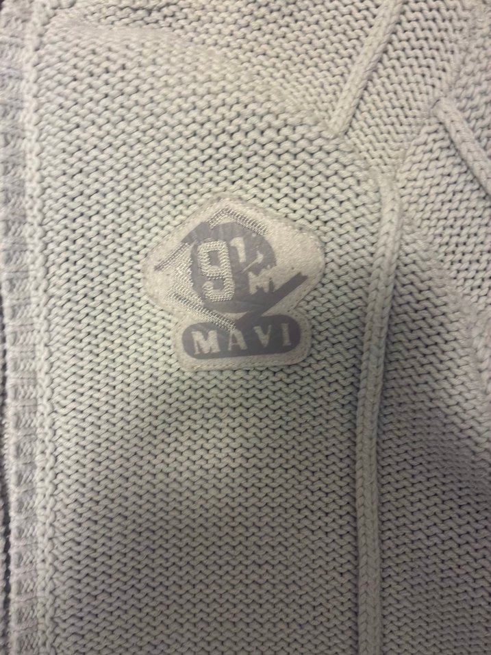 Gri Yüksek Yaka Örgü Erkek Hırka - Görsel 2