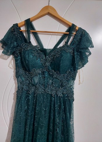 Boncuk İşlemeli Uzun abiye - Görsel 2