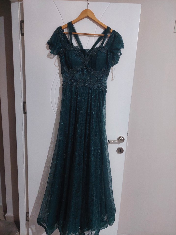 Boncuk İşlemeli Uzun abiye - Görsel 3