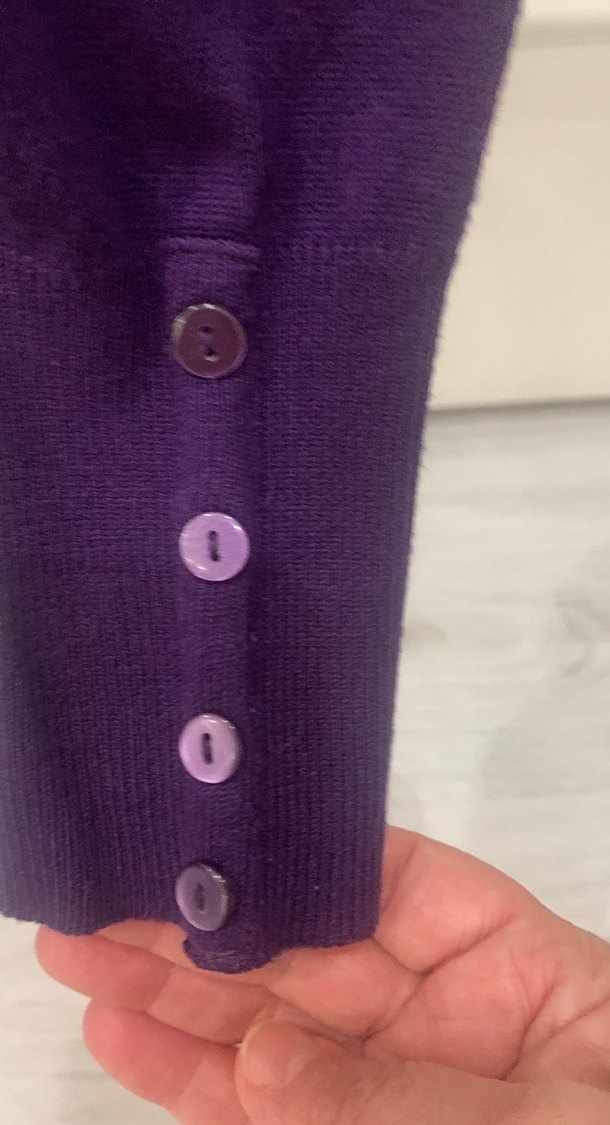 Mor V Yaka Kadın  triko kazak - Görsel 3