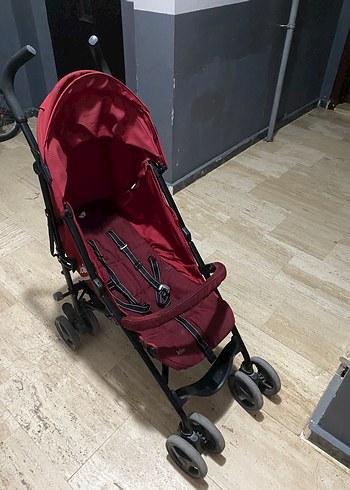 Koyu Kırmızı Bebek Arabası - Görsel 2