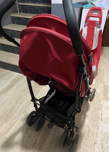 Koyu Kırmızı Bebek Arabası - Görsel 4