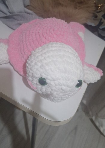 Pembe Peluş Karetta. Oyunck  örüyorum el işidir. boyutu 30_35 cm - Görsel 2