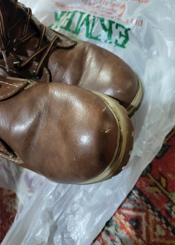 Kahverengi Deri Kadın Kar Botu - Görsel 9