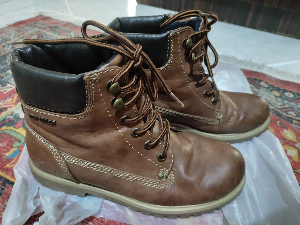 Kahverengi Deri Kadın Kar Botu - Görsel 3