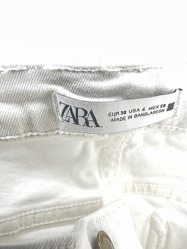 38 Beden beyaz Renk Zara Jean / Kot %70 İndirimli.