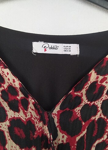 44 Beden Bordo leopar elbise
