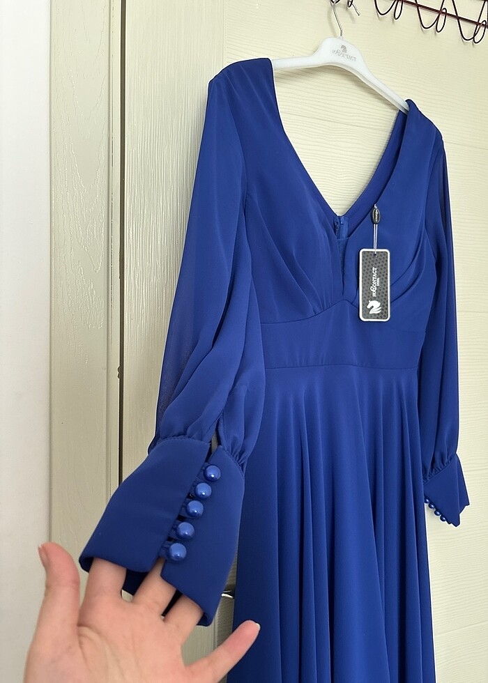 Gece mavisi abiye elbise - Görsel 2
