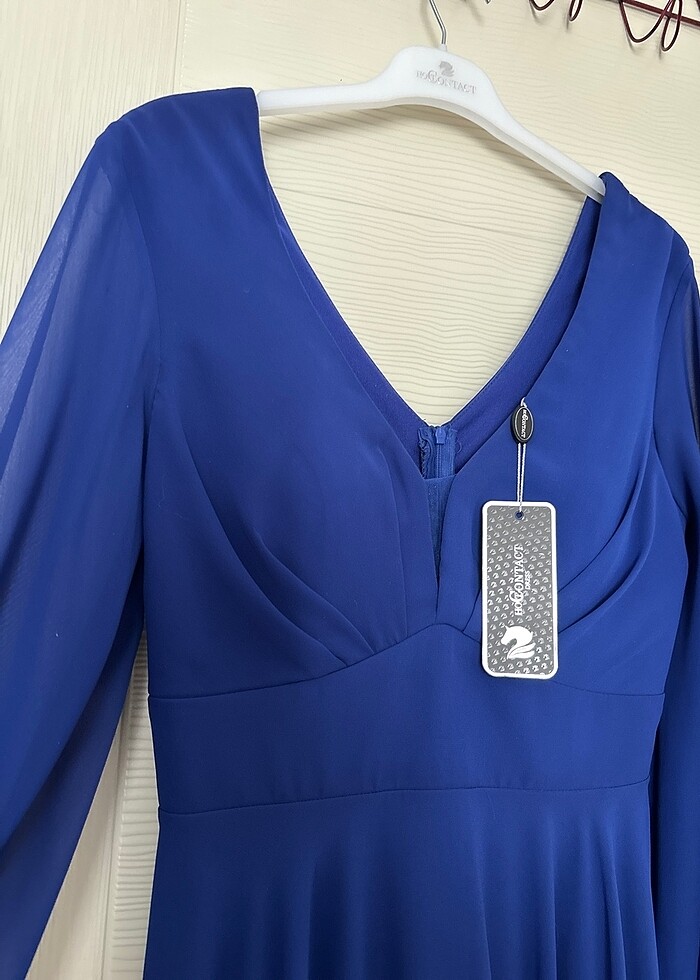 Gece mavisi abiye elbise - Görsel 3