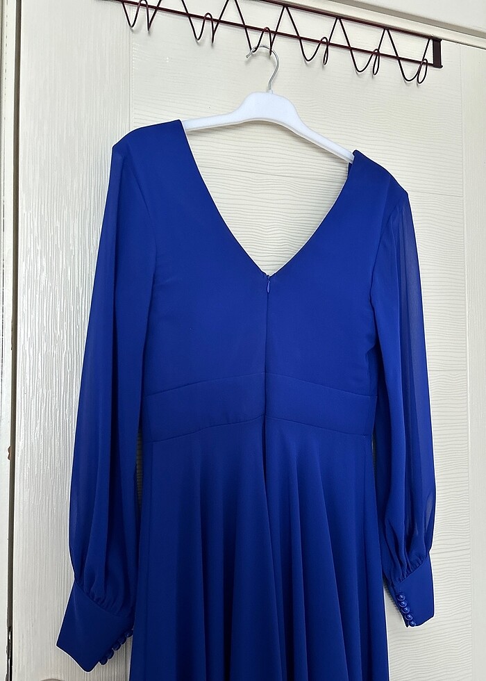Gece mavisi abiye elbise - Görsel 4