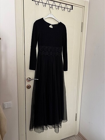 Parıltılı siyah abiye elbise - Görsel 3